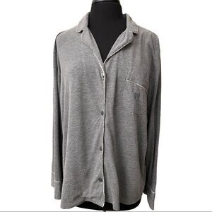 𝅺VICTORIA’S Secret Gray Button Front Sleep Shirt L